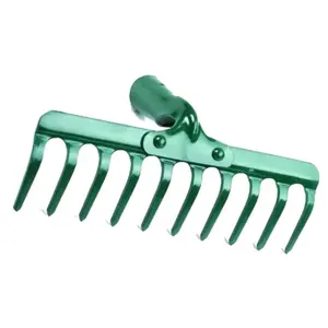 Steel Garden Rake for Hay, Leaves, Lawn, 25 cm / 10 in with 10 Tins, Ideal Gardening Tool (No Handle)