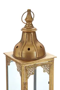 Interiors by Premier Reza Gold Finish Small Lantern