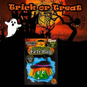 Halloween Felt Bag Kit Accessory Halloween Party, Trick or Treat 22cm Skull