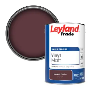 Leyland Trade Vinyl Matt Walls & Ceilings Emulsion Paint Romantic Evening (PPG1049-7) 5L