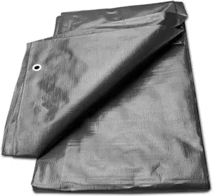 Grey Tarpaulin Waterproof Heavy Duty 200 GSM Tarp -Large, Durable Tarp for Car, Garden, Home - Versatile Groundsheet - 3m x 3m