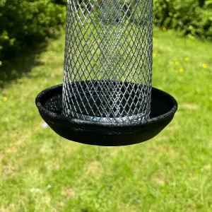 Large Hanging Steel Bird Suet and Fat Ball Feeder