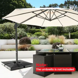 Costway 4PCS 20L Fillable Umbrella Base Stand Patio Offset Cantilever Umbrella Base