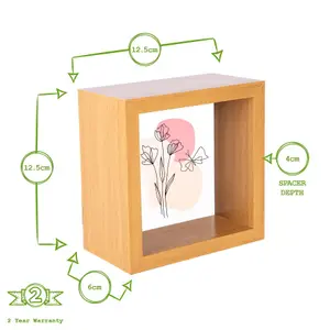 Nicola Spring - 3D Deep Box Photo Frames - 4" x 4" - Pack of 2