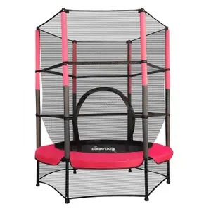 Galactica Mini Trampoline 4.5FT 55inch with Safety Net Enclosure Indoor Outdoor Children Activity Junior Trampoline Red