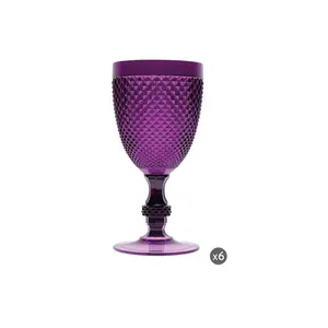 Diamond 390ml Goblet Set (Set of 6) Purple