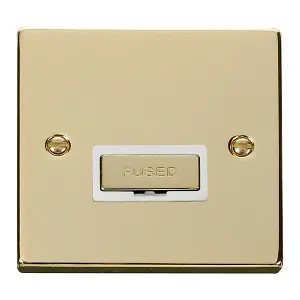 Polished Brass 13A Fused Ingot Connection Unit - White Trim - SE Home