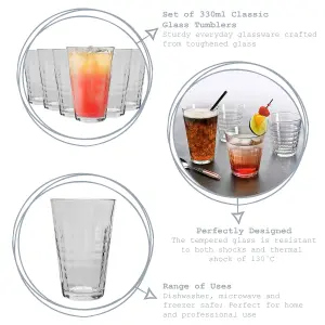 Duralex - Prisme Water / Juice Hiball Glasses - 330ml - Pack of 6