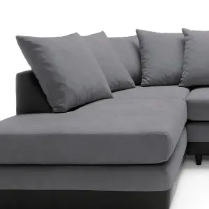 Dylan Corner Sofa Left Facing in Dark Grey