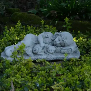 Small Girl with her Cat Garden Statue