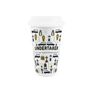 Undertaker Ceramic Travel Mug - Novelty Gifts for Funeral Directors - Double-Walled Insulated Hot/Cold Drinks Flask