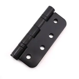 EAI 4" Fire Door Hinges 4" Stainless Steel Grade 13  - 102x76x3mm - RADIUS - Black - Pair - Including Screws