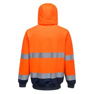 Portwest Two-Tone Hooded Sweatshirt Orange/Navy - XXL