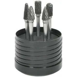 5 Pack Tungsten Carbide Rotary Burr Bits Set - Versatile Cutting Heads for Metalwork