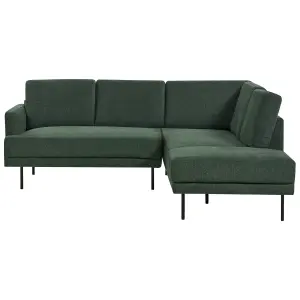 Left-Hand Corner Sofa BREDA Dark Green Fabric Left Hand