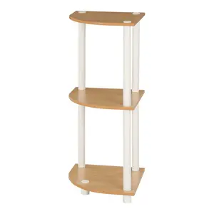 75.2cm H x 29.5cm W Corner Bookcase Beech/White