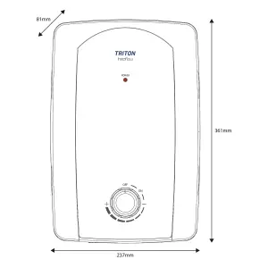 Triton Instaflow 10.1kw Instantaneous Hot Water Heater Under Sink Multi Point