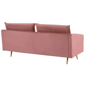 3 Seater Velvet Sofa Pink MAURA