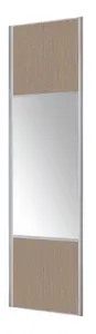 Form Valla Grey Oak effect Silver effect frame Mirrored Sliding wardrobe door, (H) 2260mm x (W) 772mm