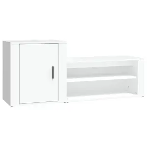 Berkfield Shoe Cabinet White 130x35x54 cm Engineered Wood