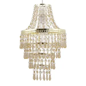 First Choice Lighting Set of 2 Gold Tiered Chandelier Style Light Shades