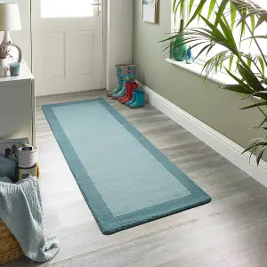 Origins Borders Duck Egg Rug 67 X 200