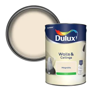 Dulux Walls & ceilings Magnolia Silk Emulsion paint, 5L