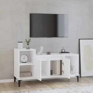 Berkfield TV Cabinet White 100x35x55 cm Engineered Wood