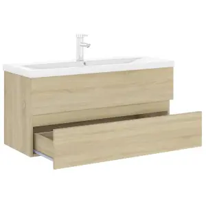 Berkfield Sink Cabinet with Built-in Basin Sonoma Oak Engineered Wood