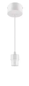 GoodHome Klentony Matt White Pendant ceiling light, (Dia)100mm