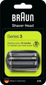 Braun Series 3 Electric Shaver Replacement Head, Easily Attach Your New Shaver Head, Compatible With All Series 3 Electric Shavers, 21B, Black