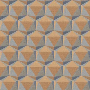 Galerie Fusion Orange Geometric Motif Wallpaper