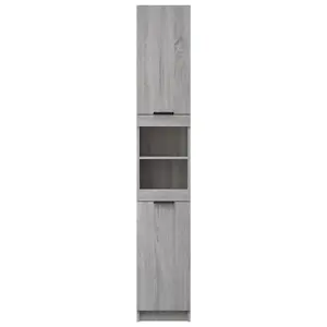 Berkfield Bathroom Cabinet Grey Sonoma 32x34x188.5 cm Engineered Wood