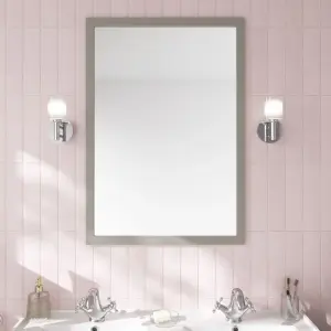 GoodHome Perma Grey Rectangular Wall-mounted Bathroom Mirror (H)70cm (W)100cm