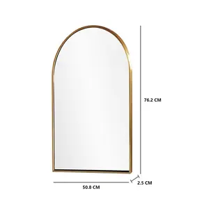 Mcfarren Metal Flat Wall Mirror Satin Brass