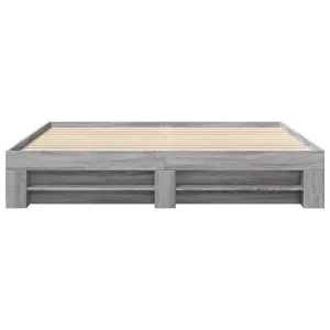 Berkfield Bed Frame without Mattress Grey Sonoma 180x200 cm Super King Engineered Wood