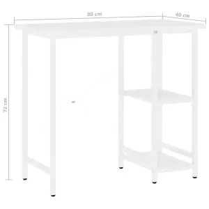 Berkfield Computer Desk White 80x40x72 cm MDF and Metal