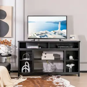 Costway Fireplace TV Stand Media Console Table w/ Adjustable Shelf for TVs up to 65"