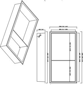 Thermopanel 304 Stainless Steel Recess Shower Niche Shelved - White (305x610x103mm)