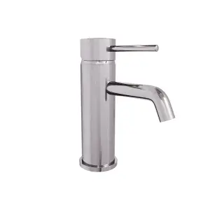 Nes Home Modern Deck Mounted Chrome Round Single Lever Bathroom Basin Mono Mixer Tap