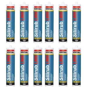 Soudal Silirub LMN Neutral Silicone - 300ml - White (Pack of 12)