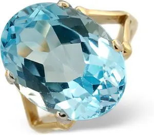 Blue Topaz 11.70Ct 9K Yellow Gold Ring