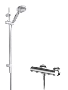 Current Round Bar Valve & Water Saving Slide Rail Kit Shower Set - Chrome - Balterley