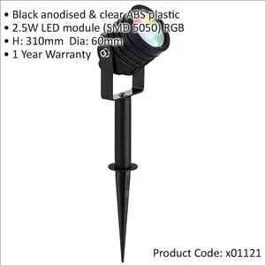 Smart Wi-Fi Adjustable Ground Spike Spotlight - 2.5W RGB LED - Aluminium Alloy