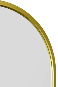 MirrorOutlet Arcus - Gold Framed Arched Leaner / Wall Mirror 55" X 27.5" (140CM X 70CM)