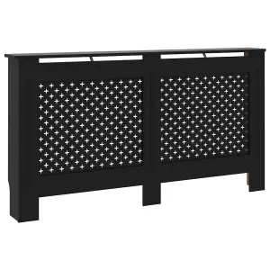 Berkfield Radiator Cover Black 152x19x81 cm MDF