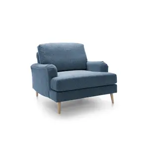 Harper Chenille Armchair Dark Blue