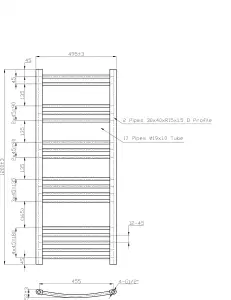 Right Radiators 1200x495 mm Bathroom Curved Heated Towel Rail Radiator Warmer Ladder Chrome