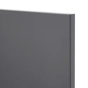 GoodHome Stevia Gloss anthracite slab Gloss anthracite Tall wall Cabinet door (W)600mm (H)895mm (T)18mm