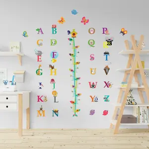 Walplus Combo Kids - Alphabet and Butterfly Height Chart Wall Sticker PVC